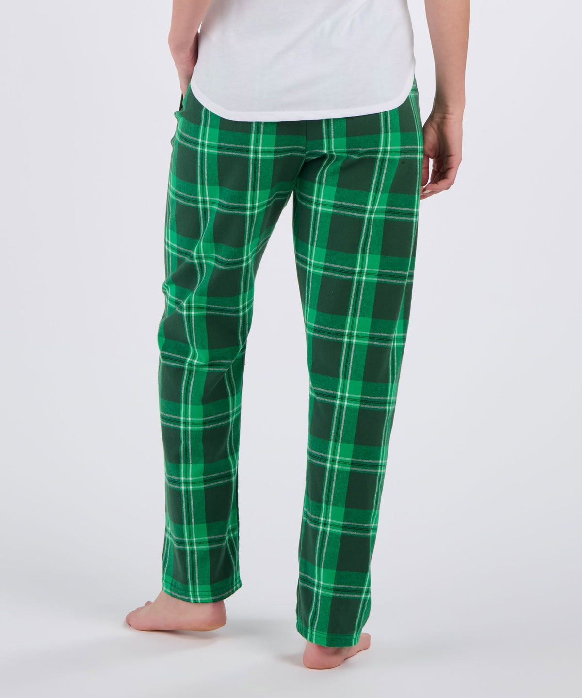 Boxercraft BW6620 Women's Haley Flannel Pants - Green McIntosh Plaid - Back | Green McIntosh Plaid