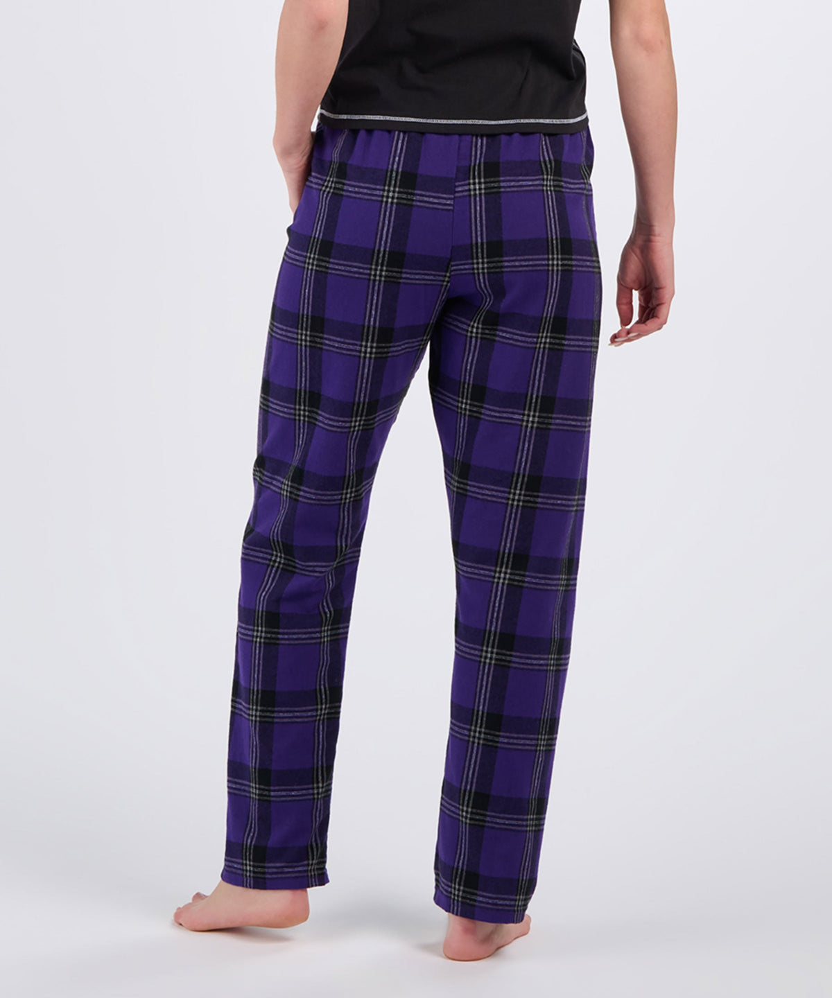 Boxercraft BW6620 Women's Haley Flannel Pants - Purple McIntosh Plaid - Back | Purple McIntosh Plaid