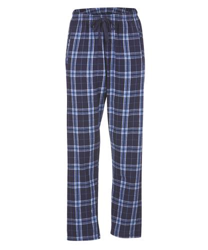Boxercraft BW6620 Women's Haley Flannel Pants - Navy/Columbia Plaid - Ghost Front | Navy/Columbia Plaid