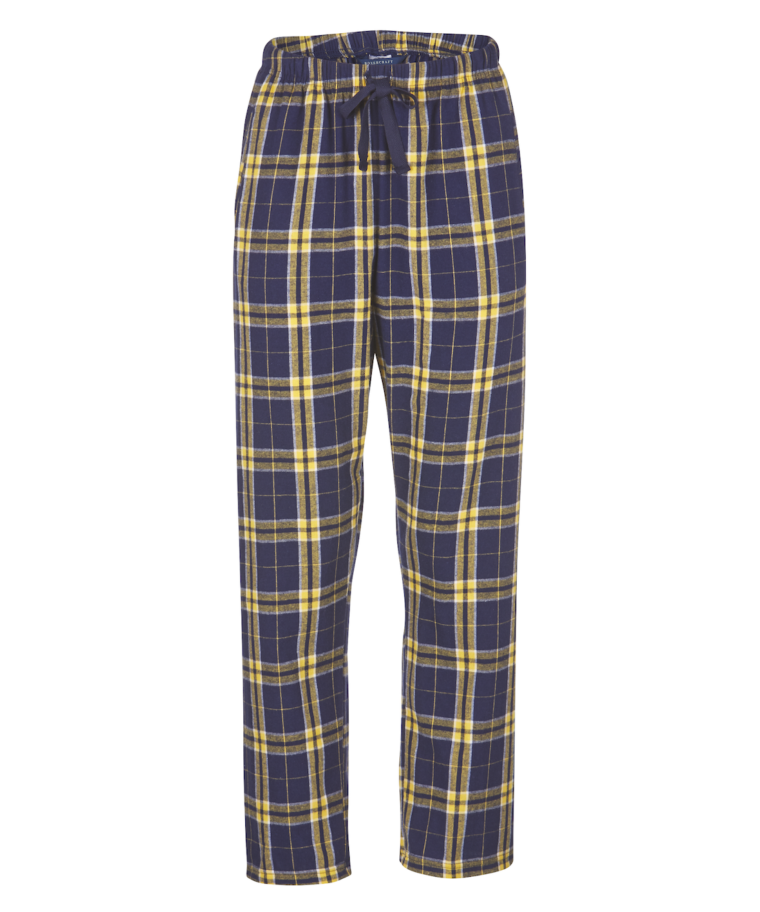 Boxercraft BW6620 Women's Haley Flannel Pants - Navy/Gold Plaid - Ghost Front | Navy/Gold Plaid