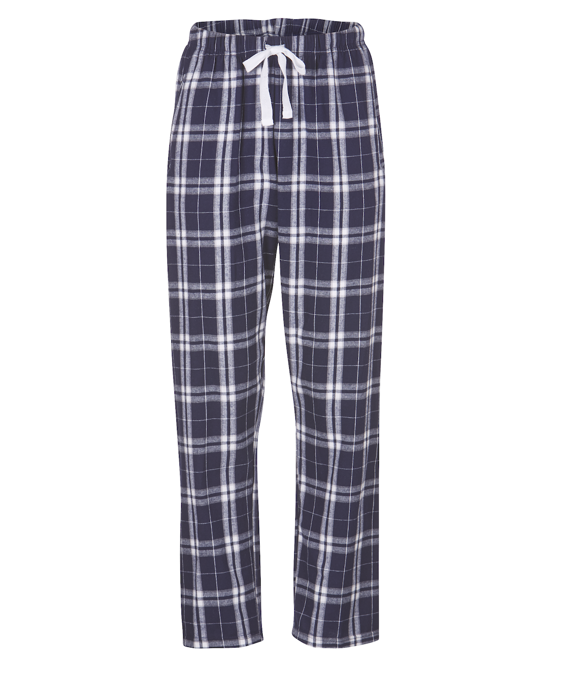 Boxercraft BW6620 Women's Haley Flannel Pants - Navy/Silver Plaid - Ghost Front | Navy/Silver Plaid
