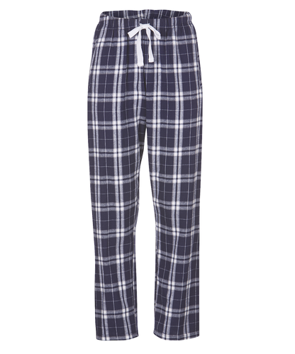 Boxercraft BW6620 Women's Haley Flannel Pants - Navy/Silver Plaid - Ghost Front | Navy/Silver Plaid