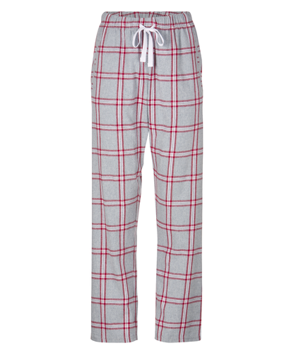 Boxercraft BW6620 Women's Haley Flannel Pants - Oxford/Red Tomb Plaid - Ghost Front | Oxford/Red Tomb Plaid