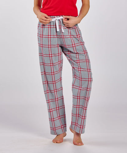 Boxercraft BW6620 Women's Haley Flannel Pants - Oxford/Red Tomb Plaid - Front | Oxford/Red Tomb Plaid