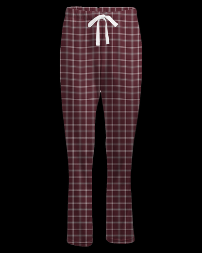 Boxercraft BW6620 Women's Haley Flannel Pants - Varsity Maroon/Oxford - Ghost Front | Varsity Maroon/Oxford