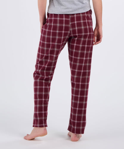 Boxercraft BW6620 Women's Haley Flannel Pants - Varsity Maroon/Oxford - Back | Varsity Maroon/Oxford