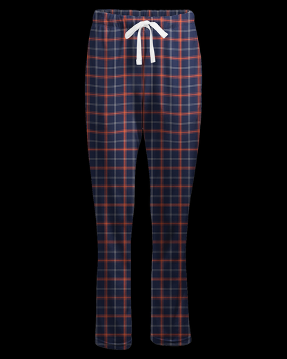 Boxercraft BW6620 Women's Haley Flannel Pants - Varsity Navy/Orange - Ghost Front | Varsity Navy/Orange