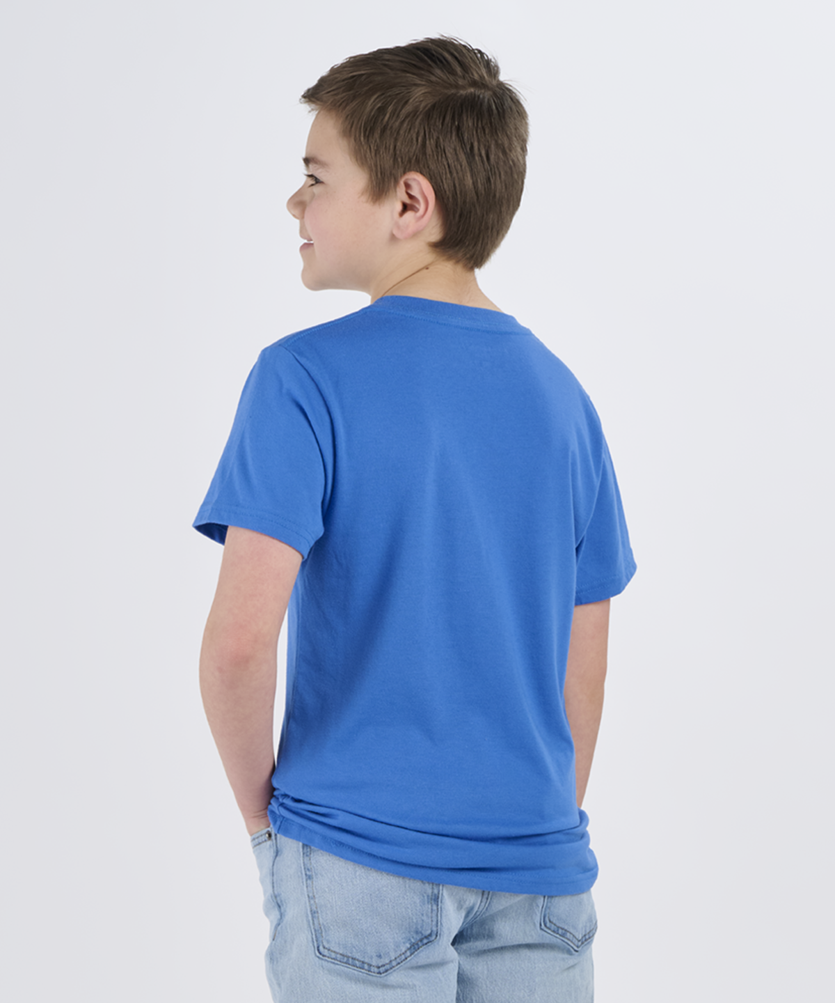 BY2103 Youth Essential Tee - Collegiate Blue - Back | Collegiate Blue