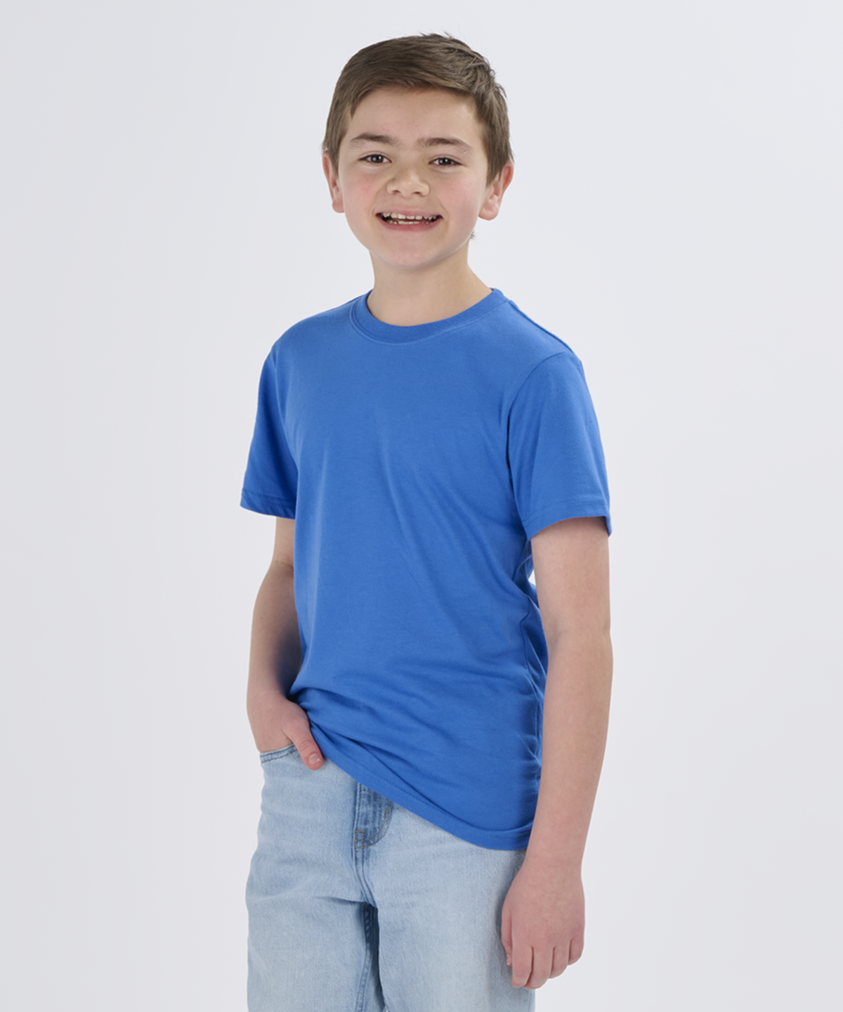 BY2103 Youth Essential Tee - Collegiate Blue - Front | Collegiate Blue