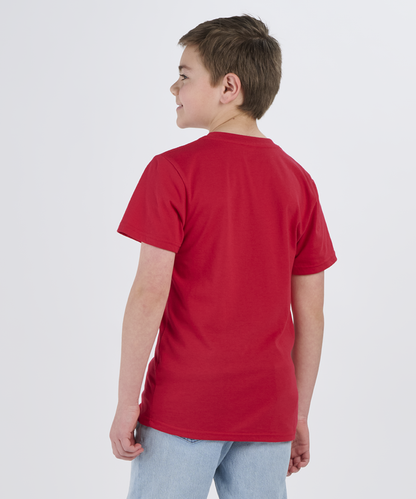BY2103 Youth Essential Tee - True Red - Back | True Red