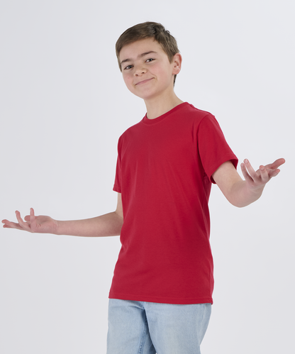 BY2103 Youth Essential Tee - True Red - Front | True Red