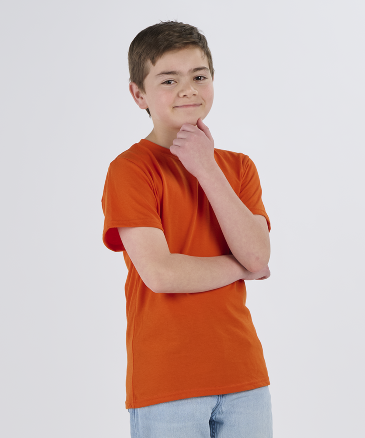 BY2103 Youth Essential Tee - Orange - Front | Orange