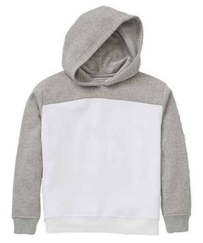 Boxercraft BY5404 Youth Colorblocked Hoodie - Oxford Heather/White - Ghost Front | Oxford Heather/White