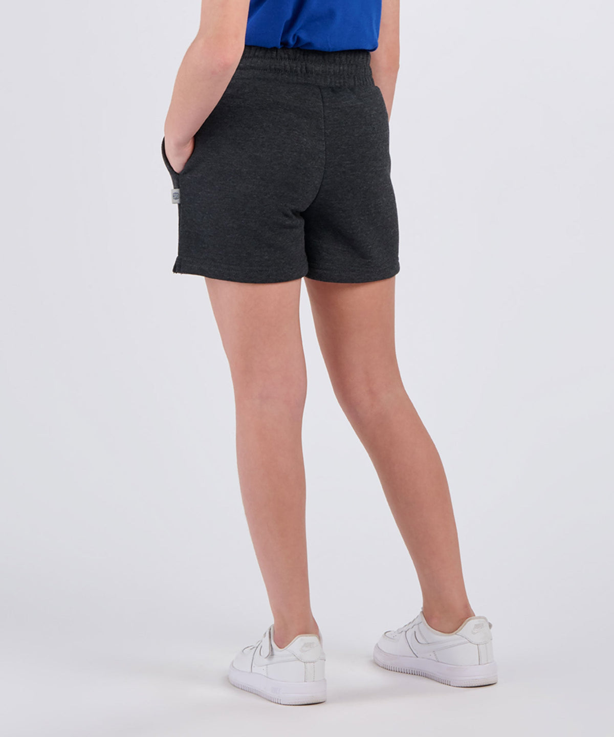 Boxercraft BY6502 Youth Fleece Short - Charcoal - Back | Charcoal