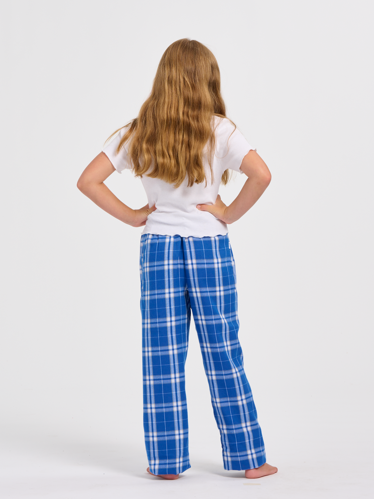 Boxercraft BY6624 Youth Flannel Pants - Royal/Silver Plaid - Product Photo 6 | Royal/Silver Plaid