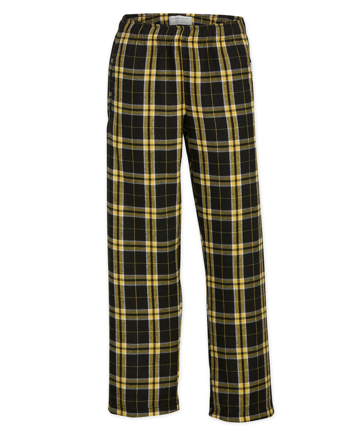 Boxercraft BY6624 Youth Flannel Pants - Black/Gold Plaid - Product Photo 3 | Black/Gold Plaid
