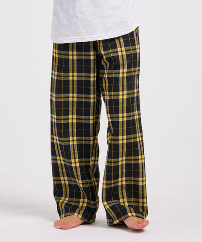 Boxercraft BY6624 Youth Flannel Pants - Black/Gold Plaid - Product Photo 1 | Black/Gold Plaid