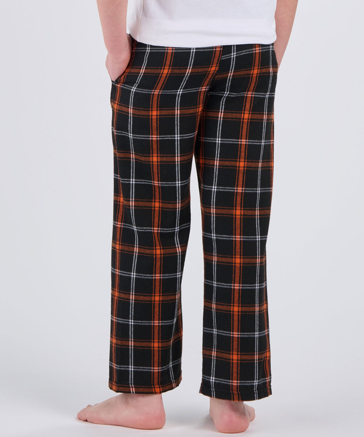 Boxercraft BY6624 Youth Flannel Pants - Black/Orange/White - Product Photo 2 | Black/Orange/White