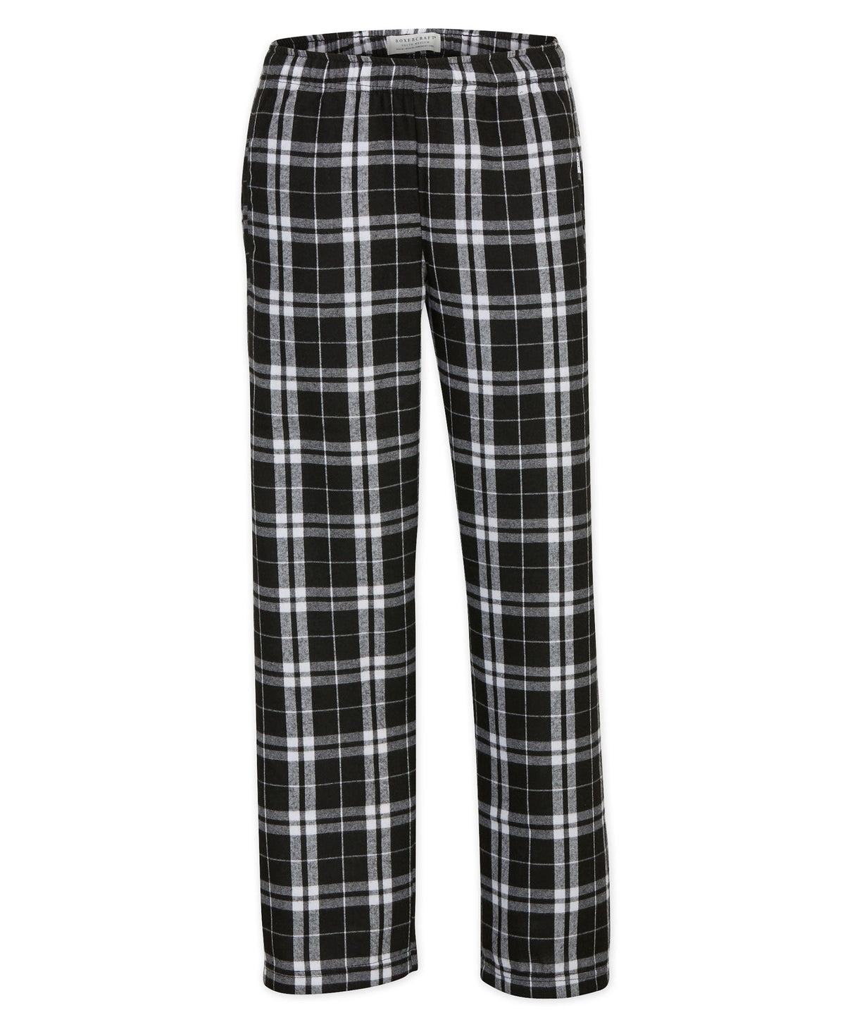 Boxercraft BY6624 Youth Flannel Pants - Black/White Plaid - Product Photo 3 | Black/White Plaid