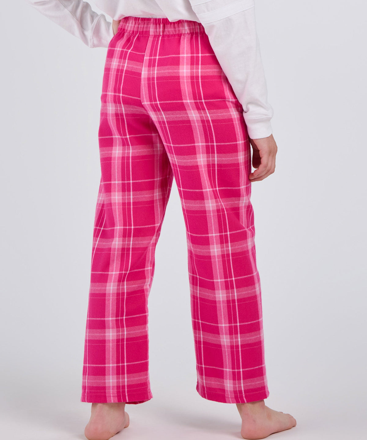 Boxercraft BY6624 Youth Flannel Pants - Pink Carnegie Plaid - Product Photo 2 | Pink Carnegie Plaid