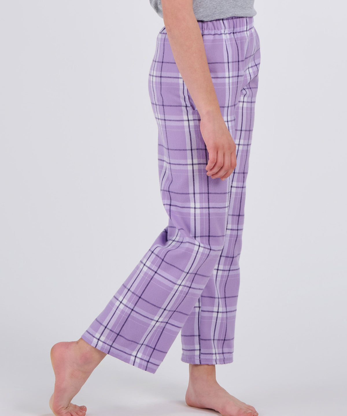 Boxercraft BY6624 Youth Flannel Pants - Lavender Carnegie Plaid - Product Photo 2 | Lavender Carnegie Plaid