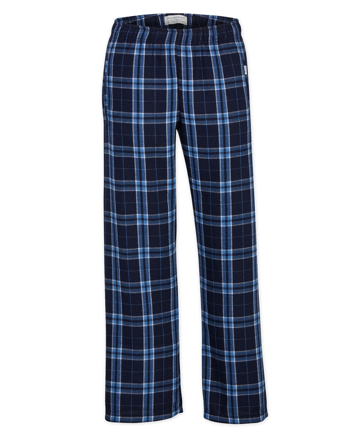 Boxercraft BY6624 Youth Flannel Pants - Navy/Columbia Plaid - Product Photo 2 | Navy/Columbia Plaid