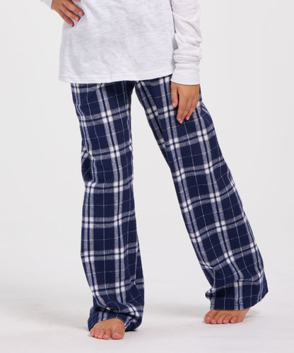 Boxercraft BY6624 Youth Flannel Pants - Navy/Silver Plaid - Product Photo 1 | Navy/Silver Plaid
