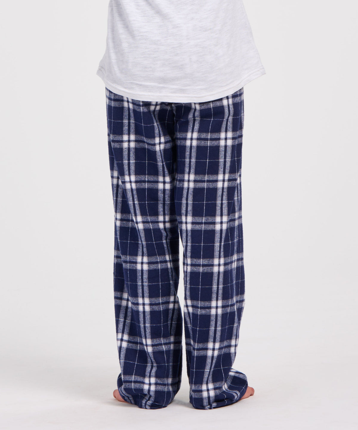 Boxercraft BY6624 Youth Flannel Pants - Navy/Silver Plaid - Product Photo 2 | Navy/Silver Plaid