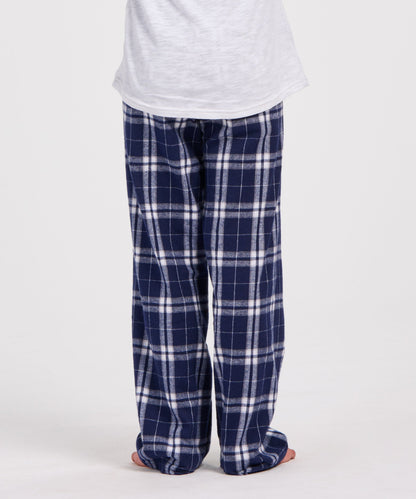 Boxercraft BY6624 Youth Flannel Pants - Navy/Silver Plaid - Product Photo 2 | Navy/Silver Plaid