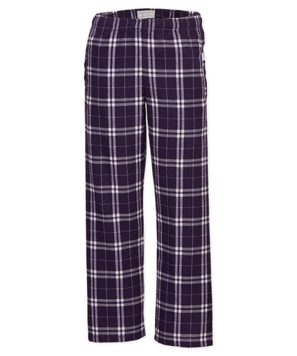 Boxercraft BY6624 Youth Flannel Pants - Purple/White Plaid - Product Photo 1 | Purple/White Plaid