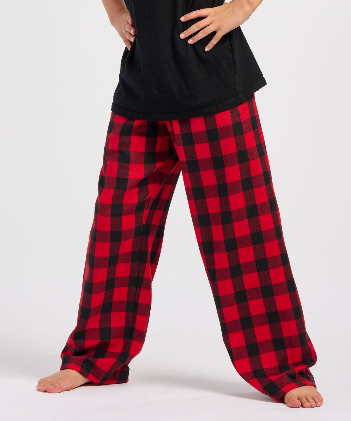 Boxercraft BY6624 Youth Flannel Pants - Red/Black Buffalo Plaid - Product Photo 1 | Red/Black Buffalo Plaid