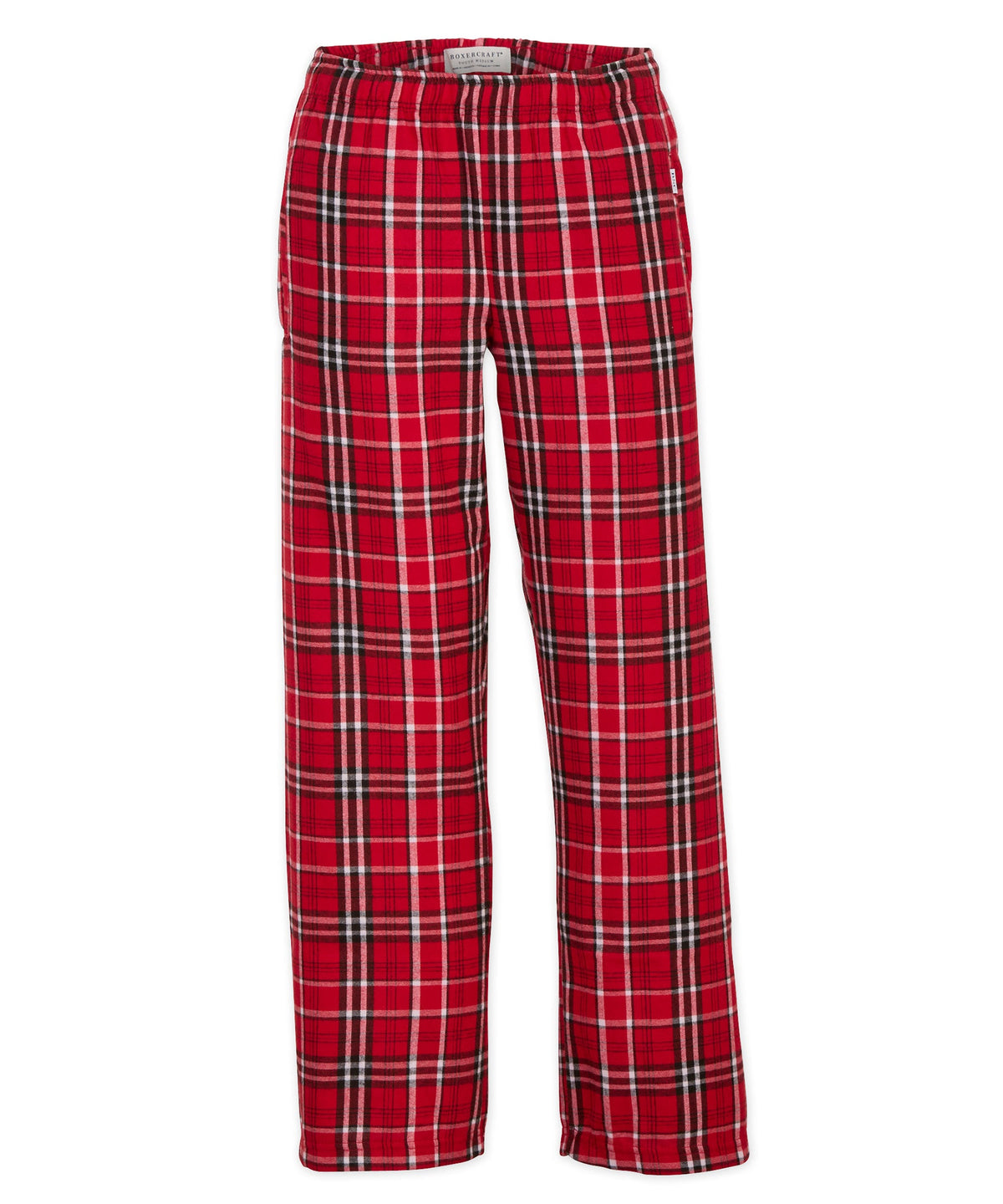 Boxercraft BY6624 Youth Flannel Pants - Red/White Plaid - Product Photo 3 | Red/White Plaid