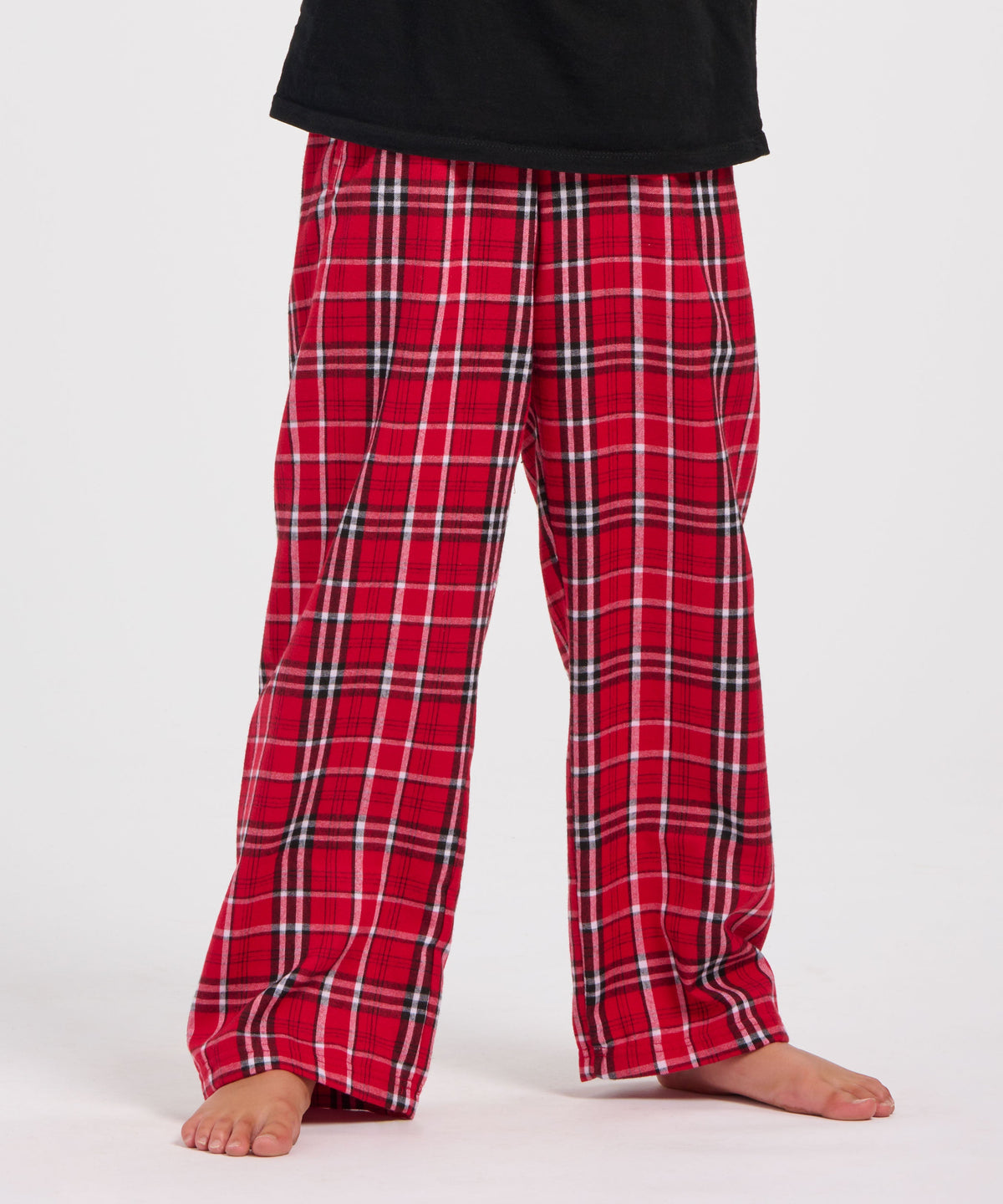 Boxercraft BY6624 Youth Flannel Pants - Red/White Plaid - Product Photo 1 | Red/White Plaid