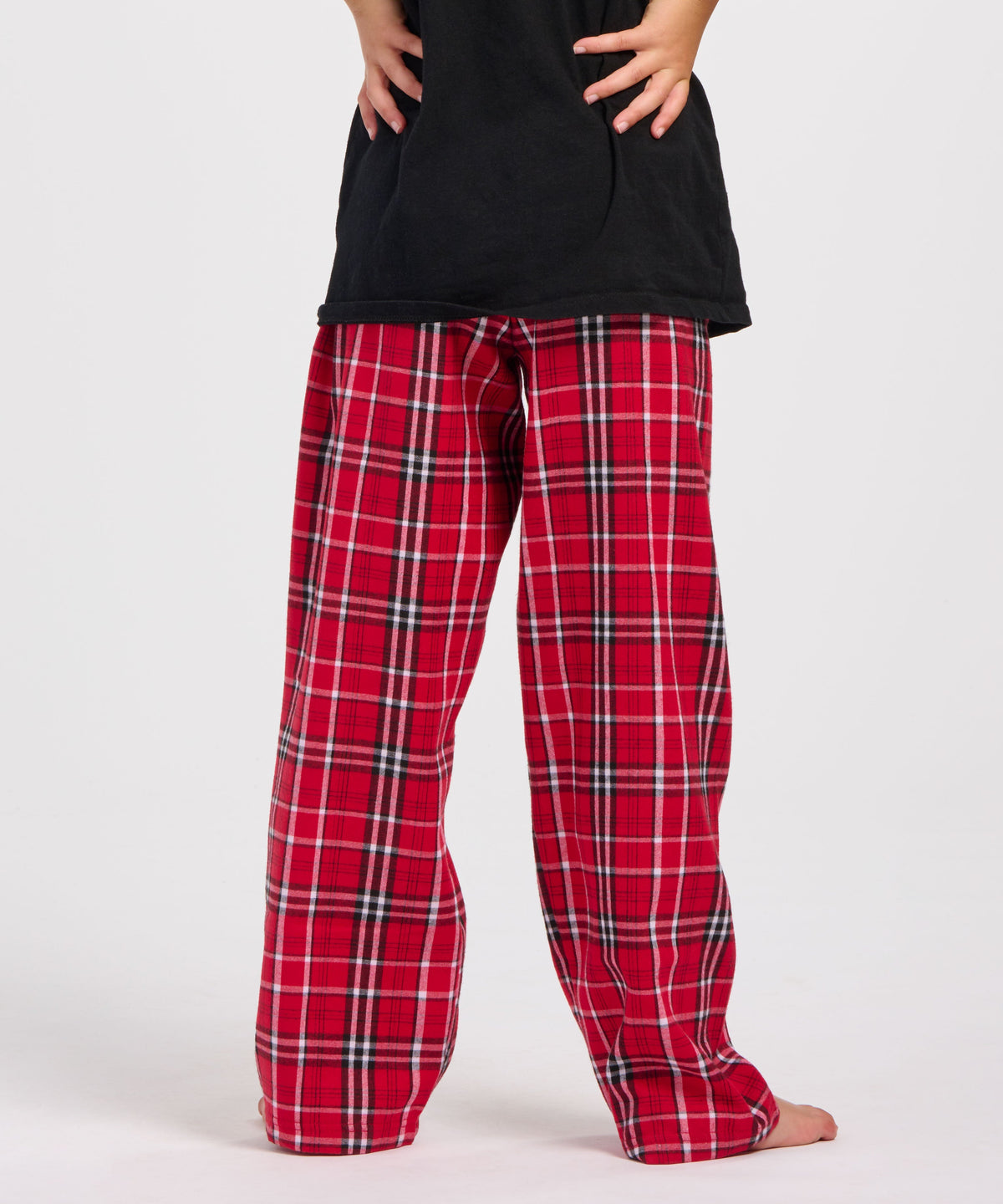 Boxercraft BY6624 Youth Flannel Pants - Red/White Plaid - Product Photo 2 | Red/White Plaid