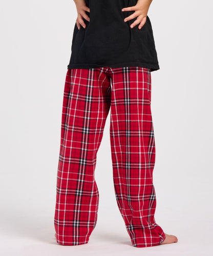 Boxercraft BY6624 Youth Flannel Pants - Red/White Plaid - Product Photo 2 | Red/White Plaid