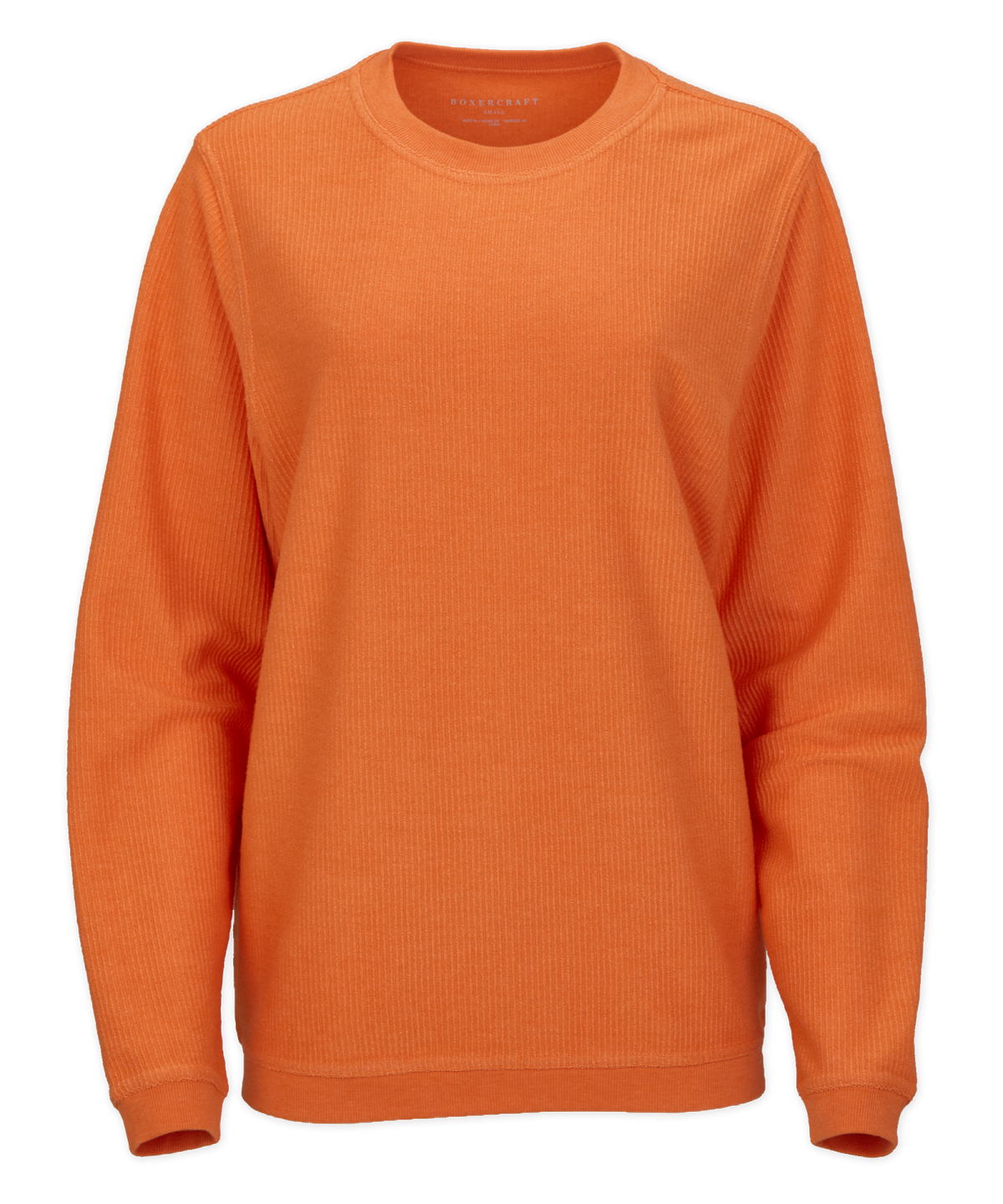 Women's Rally Corduroy Crew – Corduroy Knit Crewneck Sweatshirt in Orange