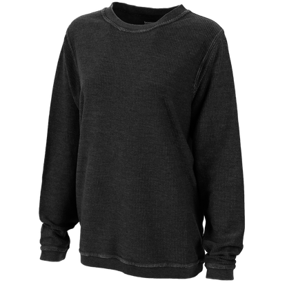 Women's Rally Corduroy Crew – Corduroy Knit Crewneck Sweatshirt in Black