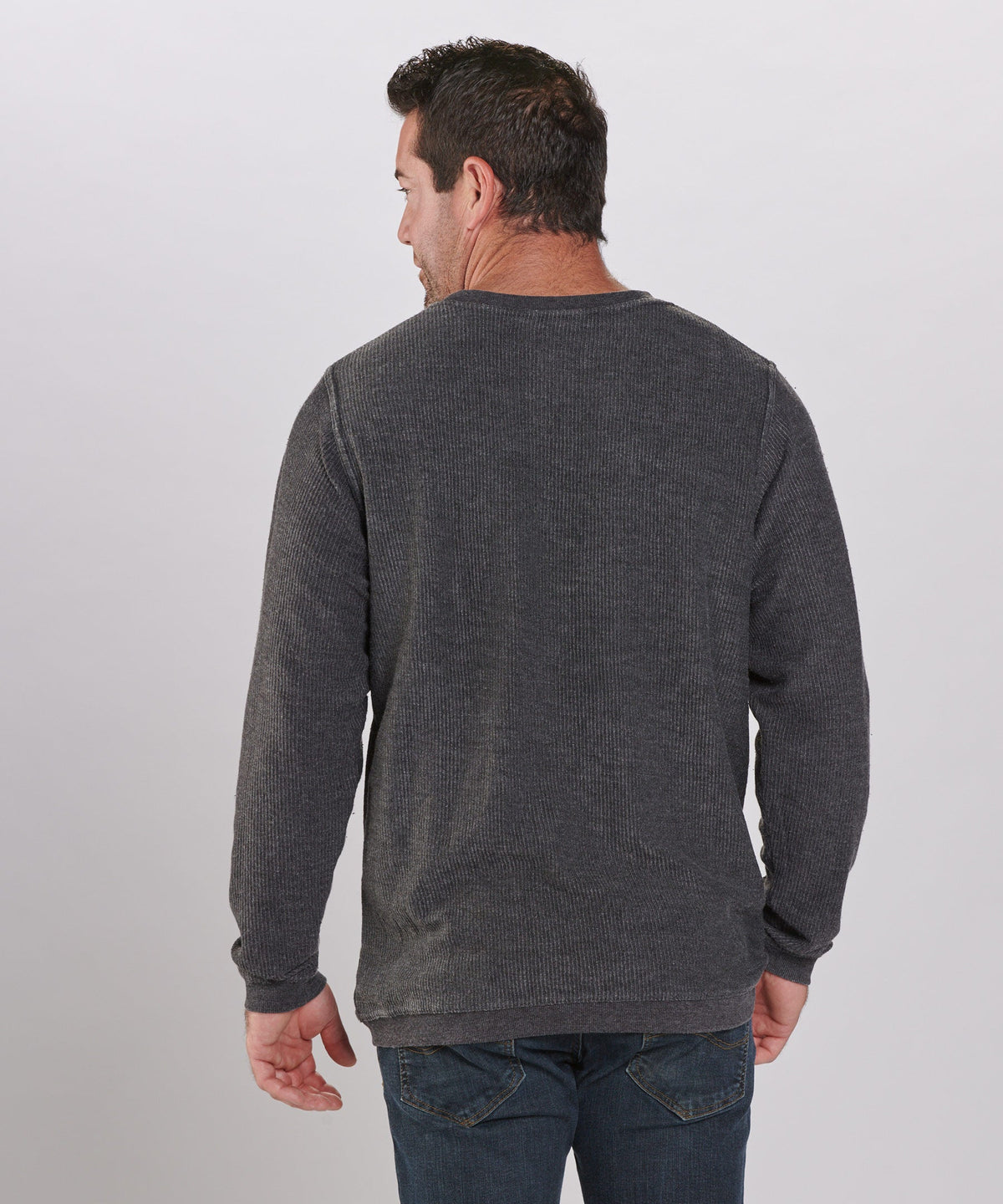 Women's Rally Corduroy Crew – Corduroy Knit Crewneck Sweatshirt in Black
