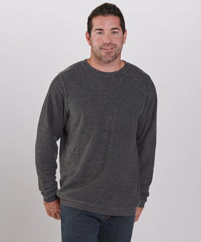 Women's Rally Corduroy Crew – Corduroy Knit Crewneck Sweatshirt in Black