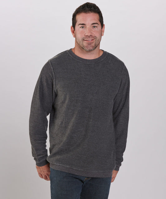 Women's Rally Corduroy Crew – Corduroy Knit Crewneck Sweatshirt in Black