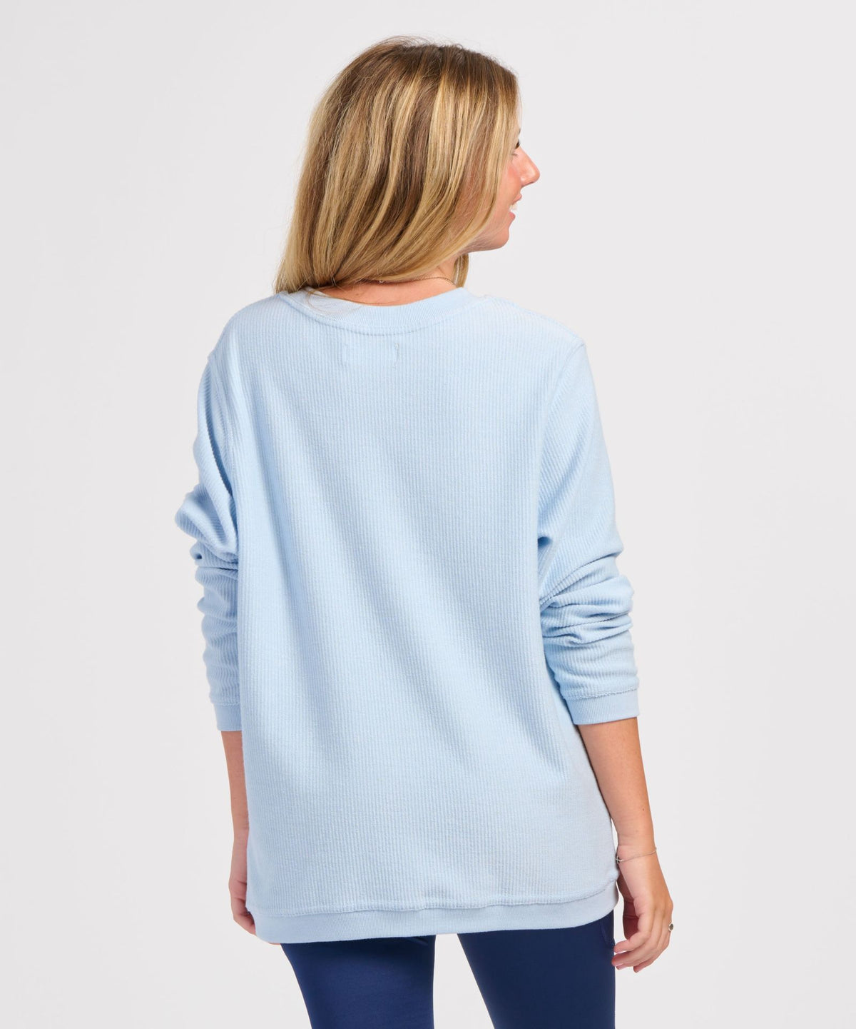 Women's Rally Corduroy Crew – Corduroy Knit Crewneck Sweatshirt in Carolina Blue