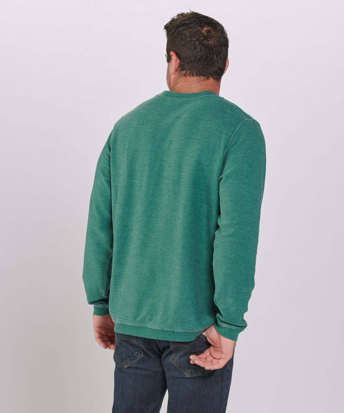 Women's Rally Corduroy Crew – Corduroy Knit Crewneck Sweatshirt in Hunter