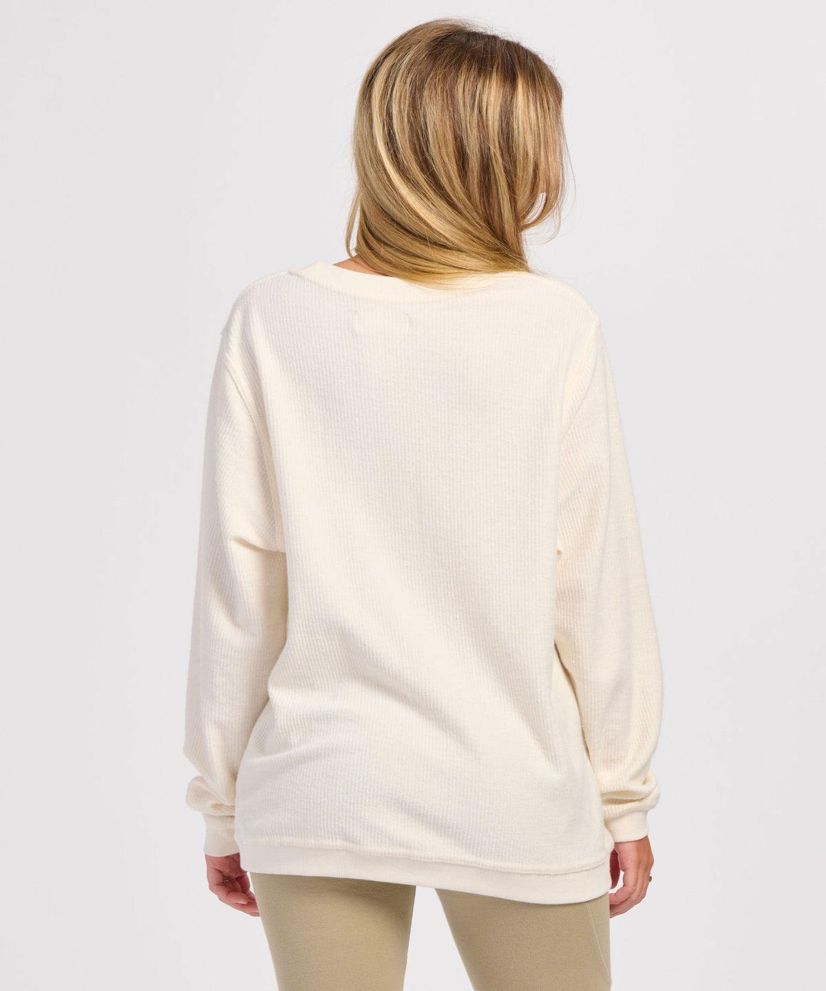 Women's Rally Corduroy Crew – Corduroy Knit Crewneck Sweatshirt in Natural