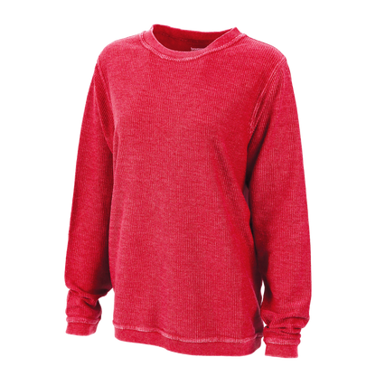Women's Rally Corduroy Crew – Corduroy Knit Crewneck Sweatshirt in Red