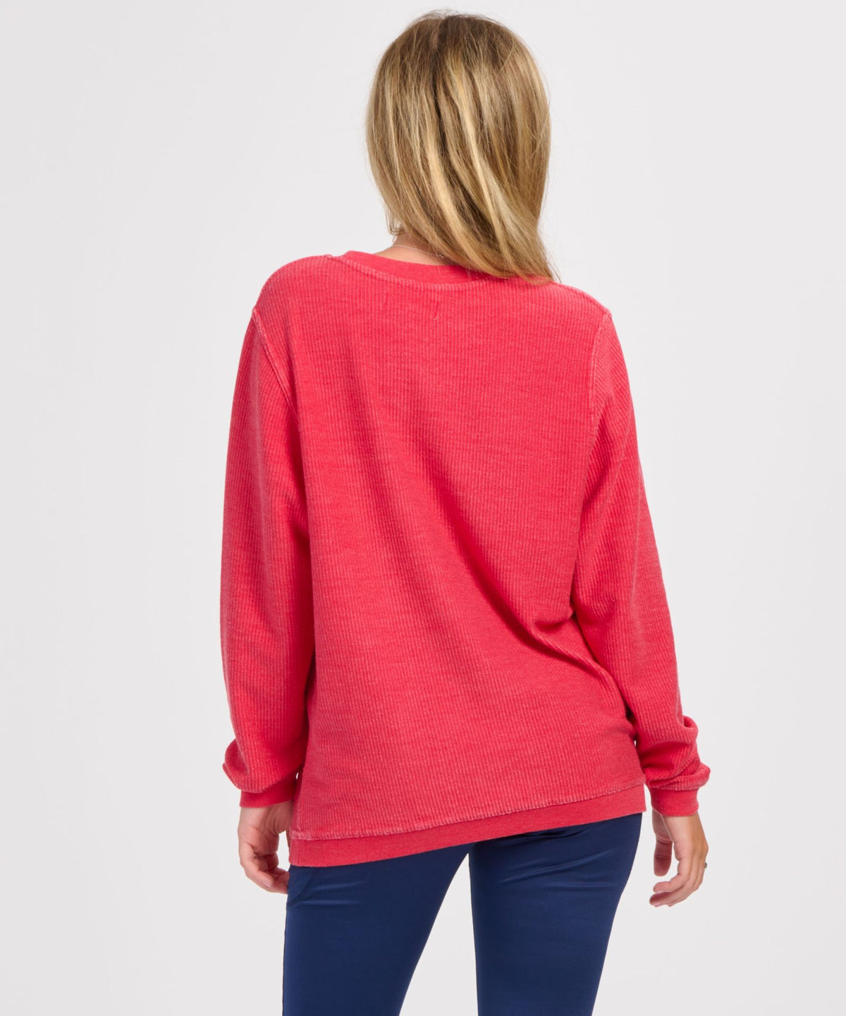 Women's Rally Corduroy Crew – Corduroy Knit Crewneck Sweatshirt in Red