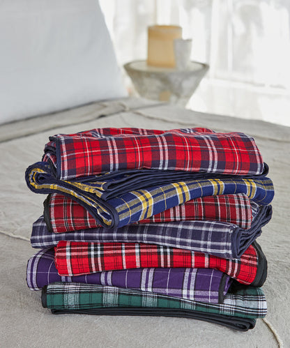 Boxercraft FB250 Plaid Flannel & Fleece Throw Blanket - flannel front and fleece back