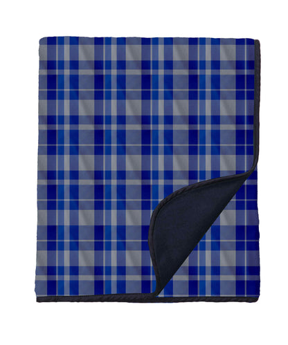 Boxercraft FB250 Plaid Flannel & Fleece Throw Blanket - Electric Royal Jordan Plaid | Electric Royal Jordan Plaid