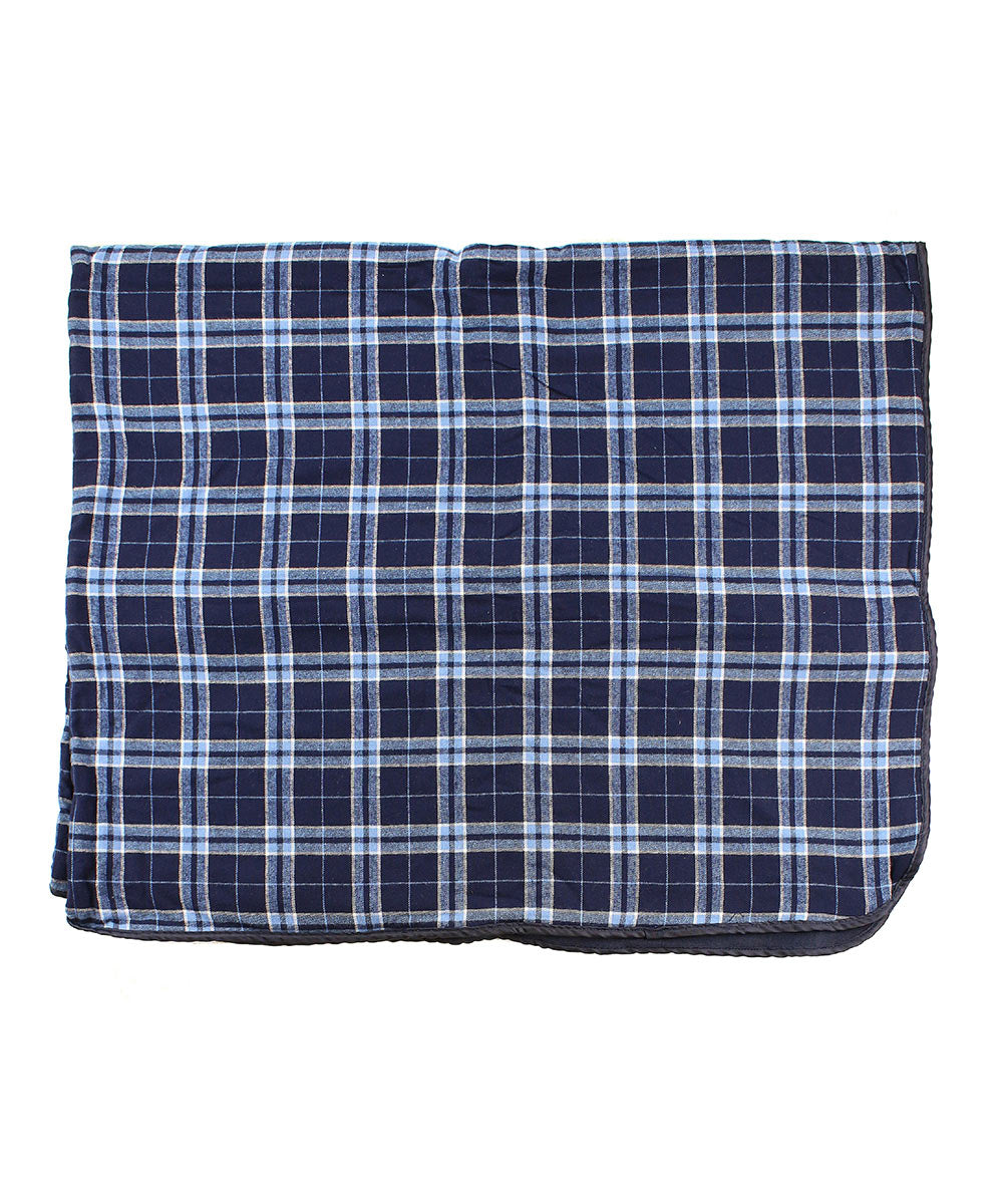 Boxercraft FB250 Plaid Flannel & Fleece Throw Blanket - Navy/Columbia Plaid | Navy/Columbia Plaid