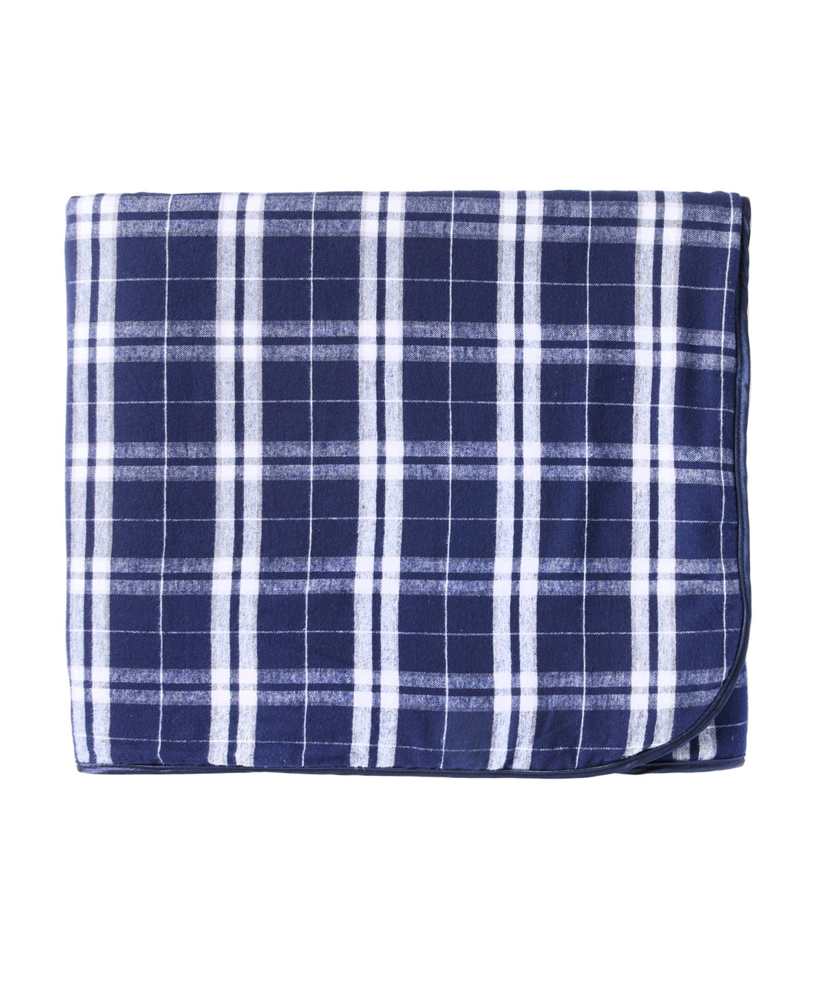 Boxercraft FB250 Plaid Flannel & Fleece Throw Blanket - Navy/Silver Plaid | Navy/Silver Plaid