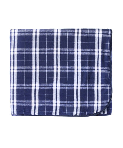 Boxercraft FB250 Plaid Flannel & Fleece Throw Blanket - Navy/Silver Plaid | Navy/Silver Plaid